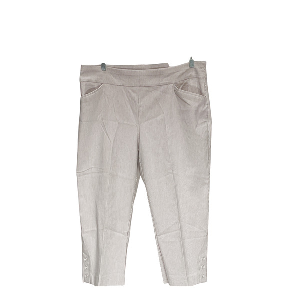 Chico's Other - Chico's Beige Striped Capri Pants, Size 3